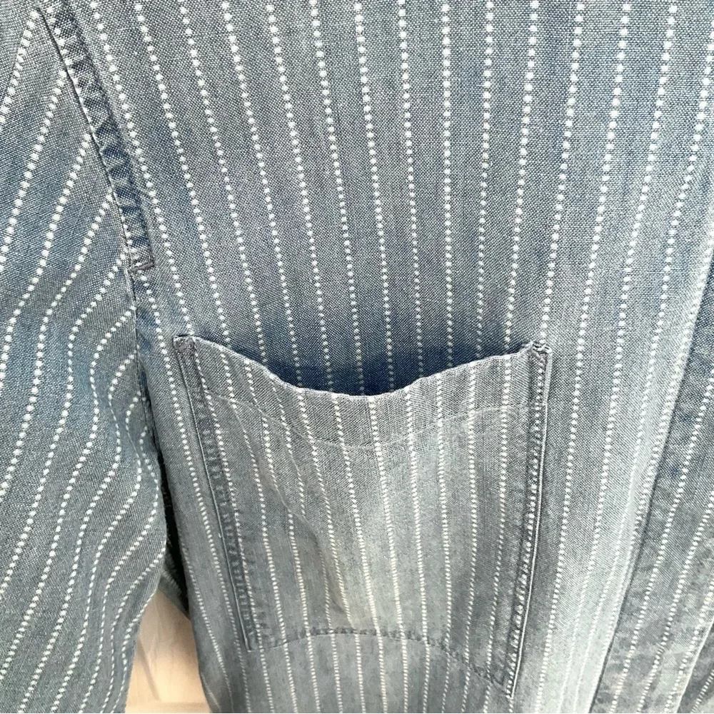 Levi’s Made & Crafted Light Blue Dotted Denim Shirt Dress With Pockets - Picture 11 of 16